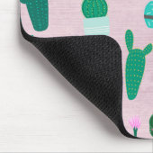 ピンクの素朴な南西部風のサボテン マウスパッド (コーナー)