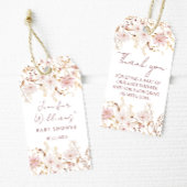 ピンクの素朴な小さな野生の花の赤ちゃん女の子シャワー ギフトタグ