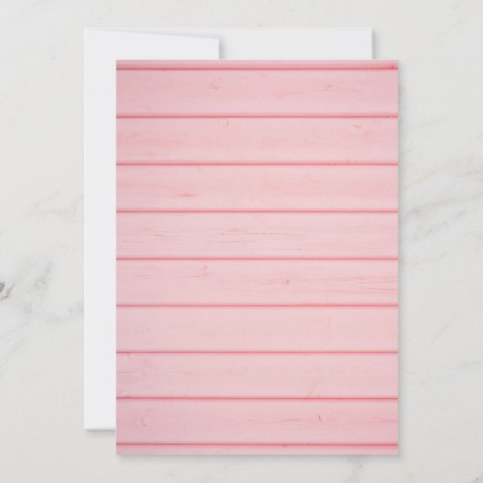 ピンクの素朴な木のグリーンがかった洗礼・キリスト洗礼式 招待状 (裏面)