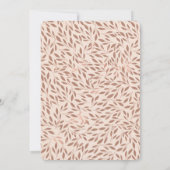 ピンクの素朴な葉のボタニカル グラム ウェディング 招待状 (裏面)