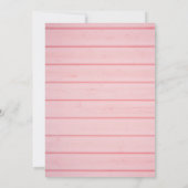 ピンクの素朴木の緑の最初の聖餐式 招待状 (裏面)