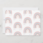 ピンクの紫でレインボーの写真の誕生日の招待状 (裏面)