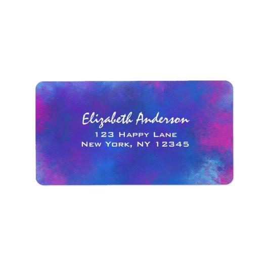 ピンクの紫と青の夢のような抽象芸術雲 ラベル (正面)