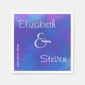 ピンクの紫と青の抽象芸術色 スタンダードカクテルナプキン (正面)