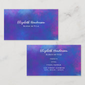 ピンクの紫と青の抽象芸術色 名刺 (正面/裏面)