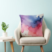 ピンクの紫と青の水色の抽象芸術 クッション (椅子)
