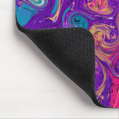 ピンクの紫の大理石のような流体アート マウスパッド (コーナー)