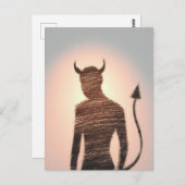 ピンクの紫の背景のミニマルな人 ポストカード (正面/裏面)