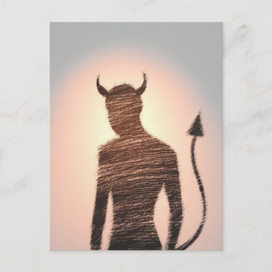 ピンクの紫の背景のミニマルな人 ポストカード (正面)