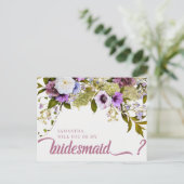 ピンクの紫の花が私の花嫁のカードになる ポストカード (スタンド正面)