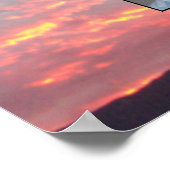 ピンクの紫の金ゴールドが並んだ雲2つの家族の木 ポスター (角)