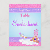 ピンクの紫色のおとぎ話テーブル名/番号はがき ポストカード (正面)