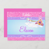 ピンクの紫色のおとぎ話テーブル名/番号はがき ポストカード (正面/裏面)