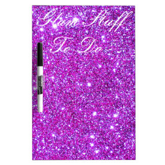 ピンクの紫色のきらめく魅力的なグリッターデザイナー ホワイトボード