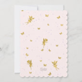 ピンクの紫色のガーデンフェアリー、魅惑的な森のインビタット 招待状 (裏面)