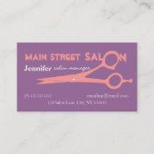 ピンクの紫色のガーリーなせん断のガーリーな美容院のスパ 予約カード (正面)