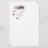 ピンクの紫色のスイートピー 便箋 (正面/裏面)