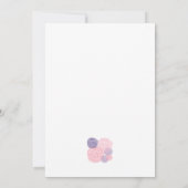 ピンクの紫色のダリアの女の子のベビーシャワーの招待 招待状 (裏面)