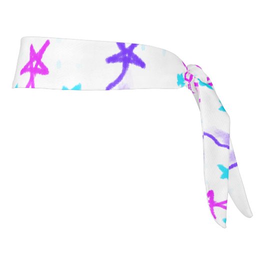 ピンクの紫色のドードルクリスマスツリーの星のホリデーパ タイヘッドバンド (回転90)