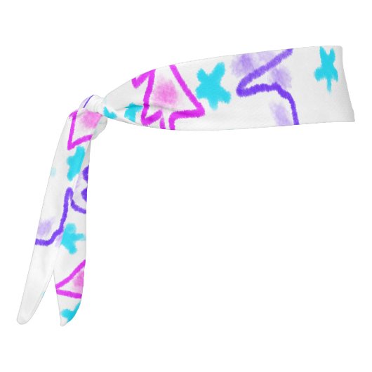 ピンクの紫色のドードルクリスマスツリーの星のホリデーパ タイヘッドバンド (回転270)