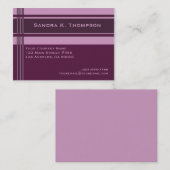 ピンクの紫色のプロフェッショナルのストライプのブロック 名刺 (正面/裏面)