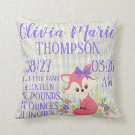 ピンクの紫色のベビーのキツネの花の花の自然の誕生 クッション