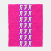 ピンクの紫色のマルタ犬4Jojo フリースブランケット (正面)