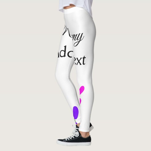 ピンクの紫色のラベンダーママの母の日ママのプレゼント レギンス (左)