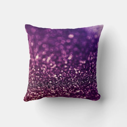 ピンクの紫色の塵のグリッター クッション (裏面)
