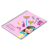 ピンクの紫色の守衛兵の漫画ブランド ノートブック (左側)