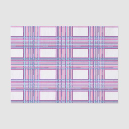 ピンクの紫色の格子縞のティッシュペーパー 薄葉紙 (正面)