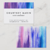 ピンクの紫色の水のペンキは水彩画の絵画をなでます 名刺 (正面/裏面)