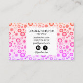 ピンクの紫色の泡ミニマルカッコいいリストサークル 名刺 (裏面)