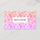 ピンクの紫色の泡ミニマルカッコいいリストサークル 名刺 (正面)