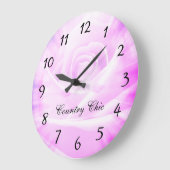 ピンクの紫色の花の国のシックなデザイン ラージ壁時計 (傾斜)