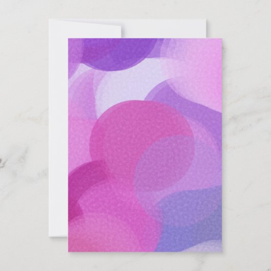 ピンクの紫色の芸術のパーティーのペンキは招待状に点を打ちます 招待状 (裏面)