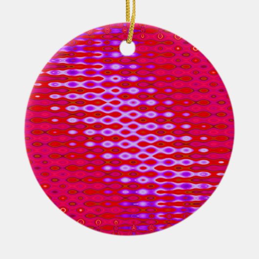 ピンクの紫色の芸術 セラミックオーナメント (正面)