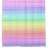 ピンクの紫色の虹のパステルのストライプ シャワーカーテン (正面)