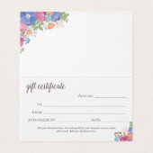 ピンクの紫色の野生の花の花束-ギフト券 (内部フラット)