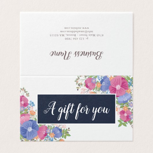 ピンクの紫色の野生の花の花束-ギフト券 (外部フラット)