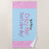 ピンクの紫色の青いビーチの毛タオル ビーチタオル (正面)