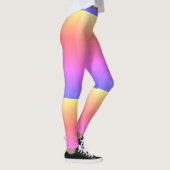 ピンクの紫色の黄色くストライプのなレギンス レギンス (右)