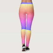 ピンクの紫色の黄色くストライプのなレギンス レギンス (裏面)