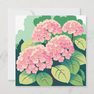 ピンクの紫陽花の低木カード
