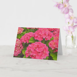 ピンクの紫陽花の庭の花のアートカード カード