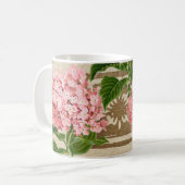 ピンクの紫陽花の房 コーヒーマグカップ (正面左)