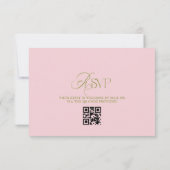 ピンクの紫陽花の結婚式RSVPカード 出欠カード (裏面)