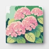 ピンクの紫陽花の花の絵画 フォトプラーク (正面)
