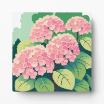 ピンクの紫陽花の花の絵画