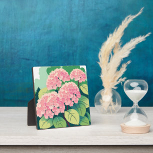 ピンクの紫陽花の花の絵画 フォトプラーク